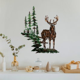 Wallity Deer 2 Escultura de Pared de Metal Multicolor